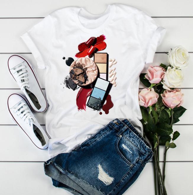 Summer Short Sleeve Fashion Graphic T-Shirt Top Women