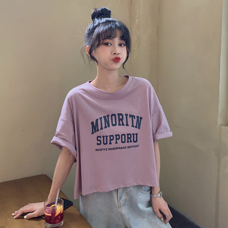 Summer New Korean Version Loose Wild Student Short Top