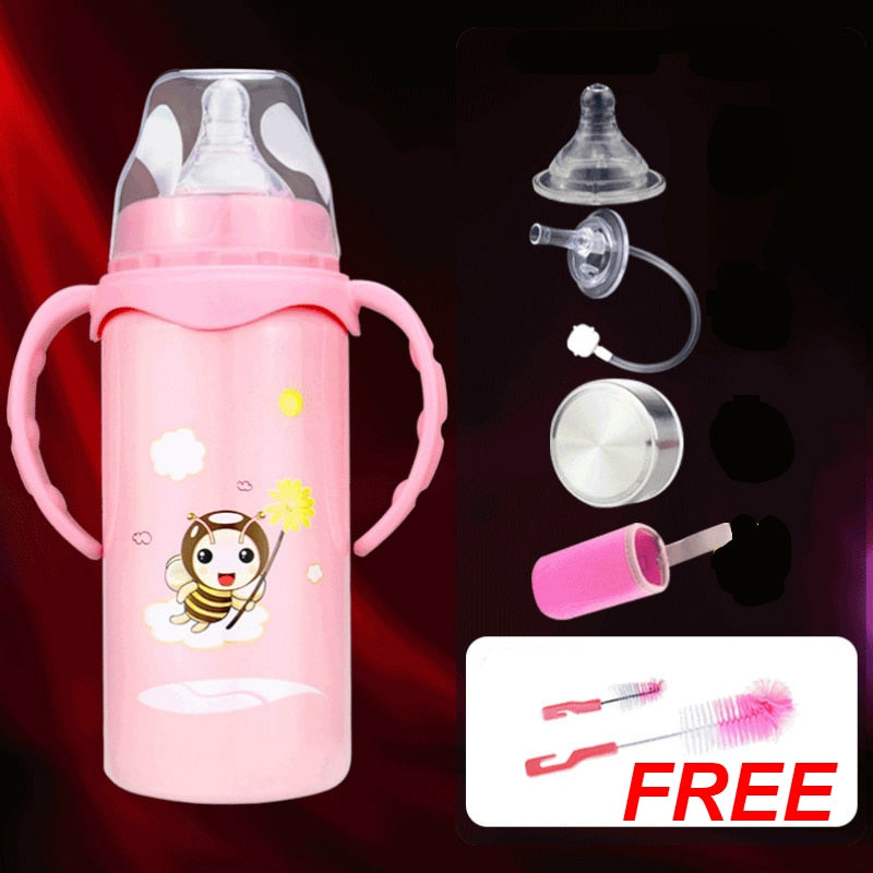 Baby insulated feeding bottle