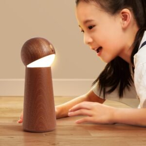 Voice-activated Sensor Light Solid Wood Intelligent Charging Small Night Lamp
